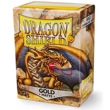 FUNDAS STANDARD DRAGON SHIELD MATTE COLOR GOLD - PAQUETE DE 100