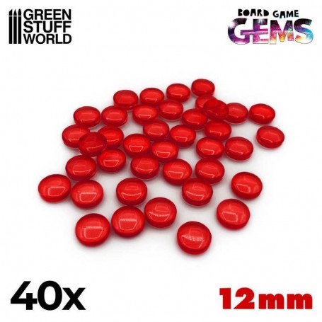 Gemas de plastico 12mm - Rojos