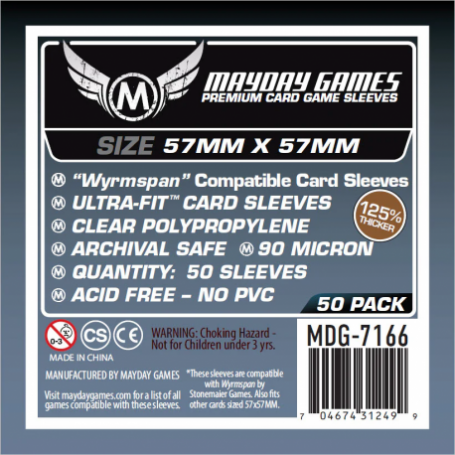 Fundas Premium Wyrmspan Compatible Transparentes (Pack 50) 57 X 57 MM MayDay